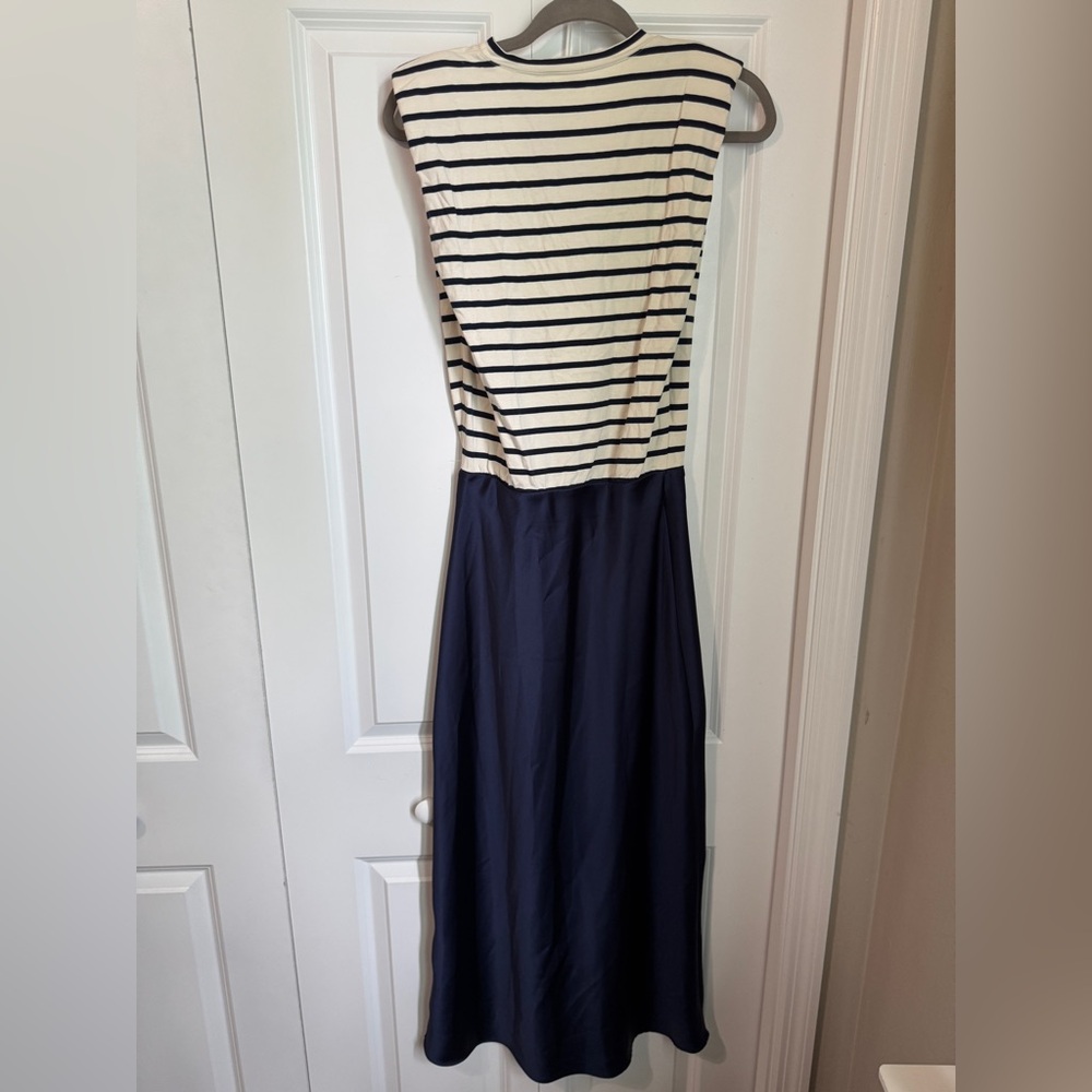 ZARA CONTRASTING SATIN EFFECT MIDI DRESS - Picture 5 of 6